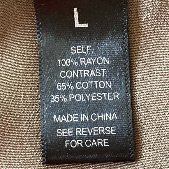 BKE Boutique Tan Taupe Satin Top Mesh Sleeves & Bodice Inset LARGE Grunge Punk - Picture 7 of 8